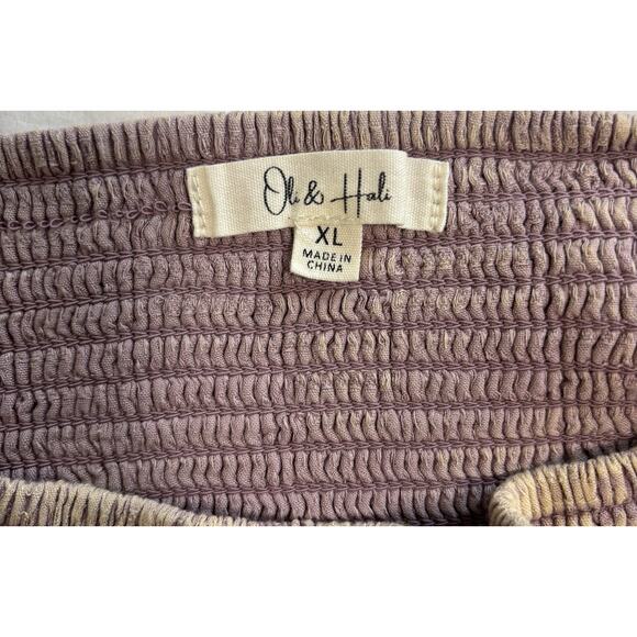 NWOT Oli & Hali Layered Lace Patchwork Smoked Maxi Skirt Lilac Size XL Lagenlook - Picture 5 of 7